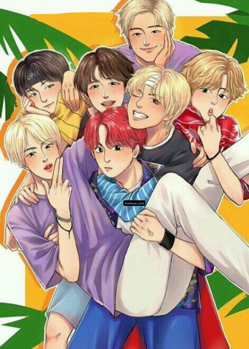 bts cartoon wallpaper (1)