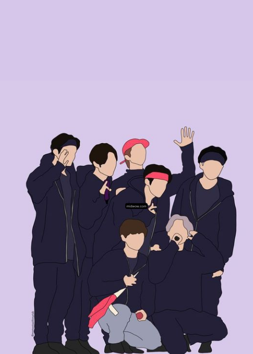 bts cartoon wallpaper (3)